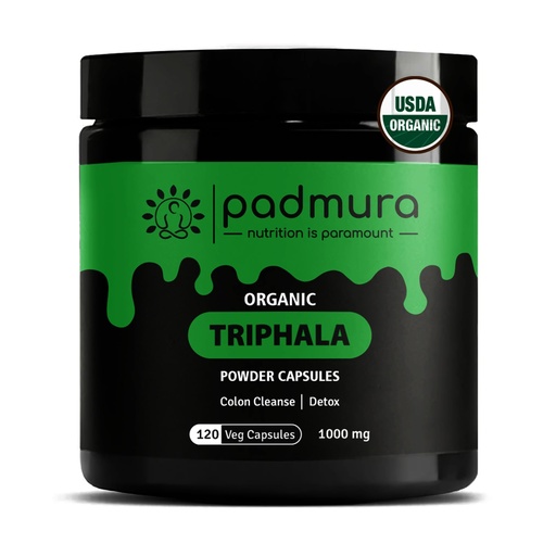 [BRSRAGL7DIMQ42DL] Organic Triphala Powder Capsules 1000mg | USDA Organic Certified | Non GMO | Gluten Free | Vegan - 120 Veg Capsules