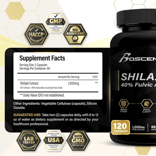 [BRSROBQZCEBQOG34] Shilajit Capsules 20,000mg – Pure Himalayan Shilajit for Men & Women – Organic Fulvic Acid Supplement with 85+ Trace Minerals – High Potency Natural Energy & Vitality Support – 120 Vegan Capsules