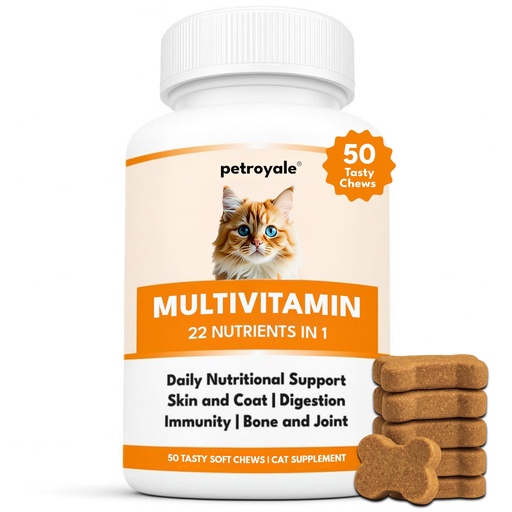 [BRSROBLYBUNRYG3B] 22 in 1 Multivitamin Chews for Cats - Taurine Cat Multivitamin & Omega Supplement - Multi Vitamins for Cats Health with Taurine Cat Vitamins for - Skin, Coat, Immunity & Digestion Support