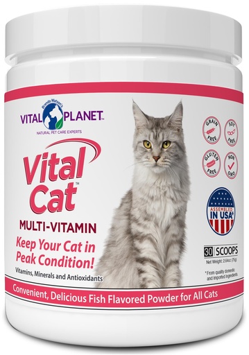 [BRSWKFAICMOBQAAZ] Vital Planet - Vital Cat Multi Vitamin Mineral and Antioxidant Powder for Cats 75 gram 30 Servings