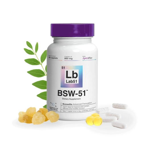[BRSRABT2CV6WA3T6] Boswellia Serrata AprèsFlex® Advanced Joint Support – BSW-51 with Hyaluronic Acid, Type II Collagen & Piperine – 30 Capsules, 860 mg Each – Supports Mobility, Flexibility & Cartilage Health