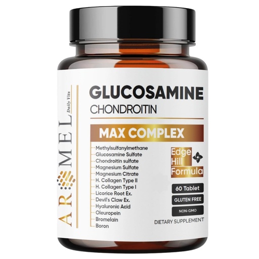 [BRSRAELYCMNGMFA4] aromel Glucosamine Chondroitin | Turmeric | Msm | Joint Support | Supplement for Relief | 60 Tablets | for | Bones | Back | Knees | Hands