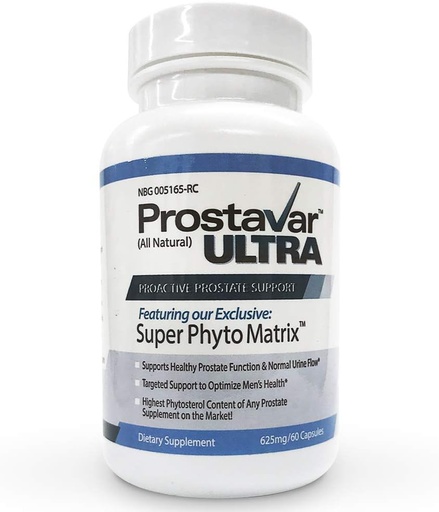 [BRSWKFD3CN4ROALA] 1 Bottle New Pare from Maker of Original Prostavar Ultra Prostate Support 625mg 90% Beta-Sitosteroli & 320mg Saw Palmetto + Grape Seed Extract