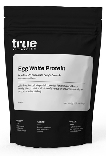 [BRSWKH3ZO4NR2H35] True Nutrition Egg White Protein Powder - 24g Dairy Free Lactose Free Egg Protein - Paleo, Keto, Carnivore, Gluten Free, Soy Free, Non-GMO - Chocolate Fudge Brownie - 1 lb