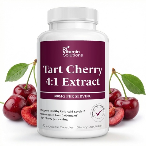 [BRSRGBQLDEAWKG3U] Tart Cherry Extract Capsules – 4:1 Concentrated Equivalent to 2,000 mg Whole Tart Cherry per Serving – Uric Acid, Joint & Sleep Support – Antioxidant Polyphenol Formula, Non-GMO, 60 Vegetable Capsules