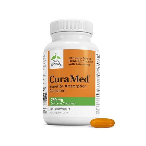 [BRSWIFYMAYHBCHTA] Terry Naturally CuraMed 750 mg Curcumin Complex – Supplying 500 mg Curcuminoids per Softgel – Antioxidant Support for Brain, Heart & Immune Health – 120 Softgels