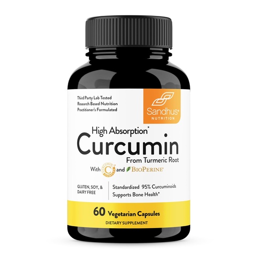 [BRSRMFIQDEPB4G34] Sandhu's Curcumin C3 Complex with BioPerine 60 Capsules | Non-GMO | High Absorption from Turmeric Root