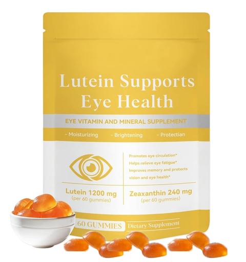 [BRSRGEL5BF4GG2A2] Lutein & Zeaxanthin Gummies for Adults - Eye Health Support with 20mg Lutein, 4mg Zeaxanthin, Vitamin A, C & E - Natural Flavored Chewable Gummies - 60 Count Dietary Supplement