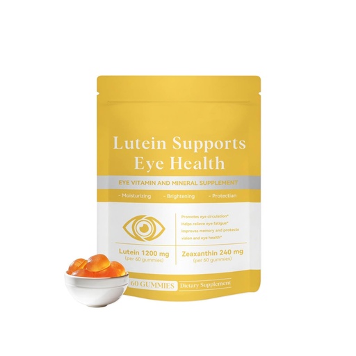 [BRSRGFQTDJYAOE3D] Lutein Gummies - with 20mg Lutein & 4mg Zeaxanthin - Eye Health Vitamin Mineral Supplement - Gummy Vitamins for Eye Health, 60 Gummies