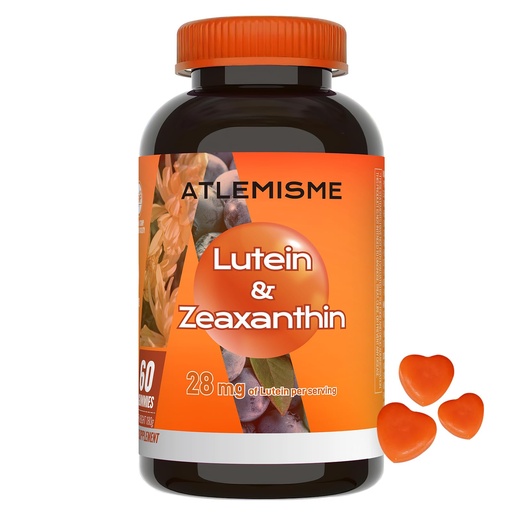 [BRSRAAQCAEMBM33B] Lutein Gummies (60 Gums). Gummies for Eyes with Lutein (28.5 mg), Zeaxanthin and Vitamin A (30 Day Pack), Orange Flavor, Vegan, Non-GMO, Gluten-Free, Supports Eye Health