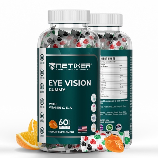 [BRSREZIBCIAQM2TP] Eye Vision Gummies – 60 Berry-Flavored Vegan Gummies with Lutein, Zeaxanthin, Astaxanthin, DHA, Vitamins A, C, E – Gelatin-Free, Gluten-Free | Individually Wrapped