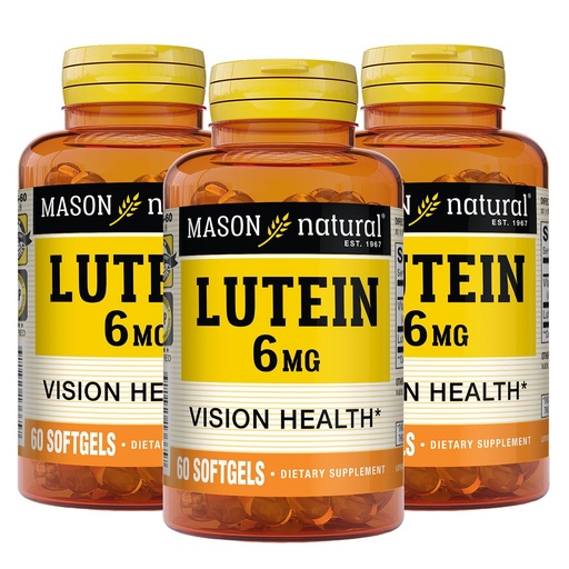 [BRSWGAQDDEIREHQU] MASON NATURAL Lutein 6 mg with Vitamin E, 6 Month Supply, Healthy Vision & Eye Function, Supports Normal Eye Health, Pack of 3