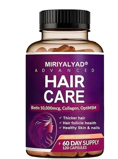 [BRSRGCYDPJYA2D33] Advanced Hair Care Supplement, Biotin 10,000mcg, Collagen, OptiMSM, Hair, Skin & Nail Support, 120 Capsules, 60 Day Supply