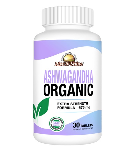 [BRSRAAI3PINR63LK] Rise-N-Shine Organic Ashwagandha Premium Adaptogenic Herb for Balance, Calm & Overall Well-Being