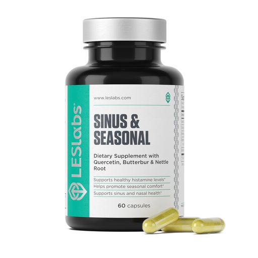 [BRSWIFLQAR4GEGA7] LES Labs Sinus & Seasonal – Sinus Relief, Nasal Health, Balanced Histamine Response, Clear Lungs & Respiratory Health – Butterbur, Quercetin, Nettle Root & Bromelain – Non-GMO Supplement – 60 Capsules