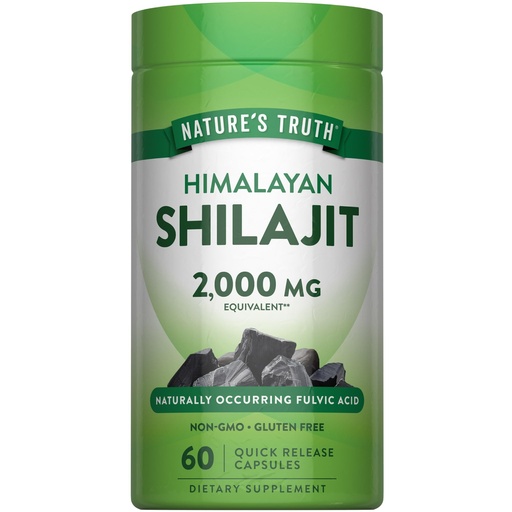 [BRSRGZAOBEPBO337] Nature's Truth Shilajit Capsules | 60 Count | Himalayan Fulvic Acid | Non-GMO & Gluten Free Supplement