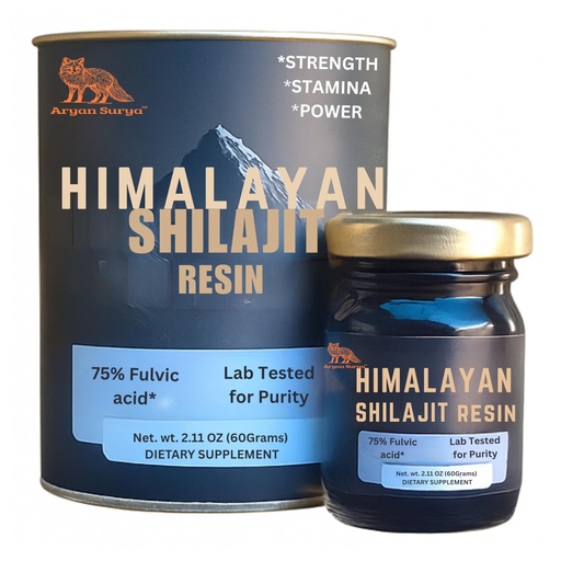 [BRSRGYALCQCBQETG] 60 Gram Natural Shilajit Resin,Grade A Shilajit Resin with 85+ Plant-Derived Trace Minerals and Fulvic Acid, Energy & Immune Suport for Men and Women, 3rd Party Lab Tested (60gram)