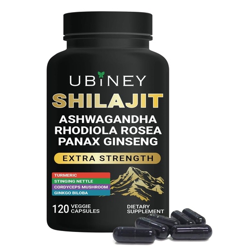 [BRSRAZT2CABROFLZ] Premium Shilajit Capsules – 500mg with Ashwagandha, Ginseng & Cordyceps – Natural Energy, Stamina & Brain Support – Boost Focus, Vitality & Immunity – 120 Vegan Capsules, 4-Month Supply