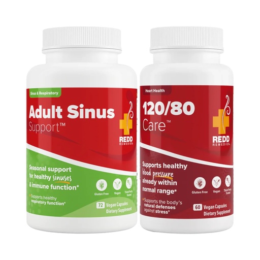 [BRSREGIEO54GOYI4] Redd Remedies Adult Sinus Support, 72 Capsules, and 120/80 Care, 60 Capsules