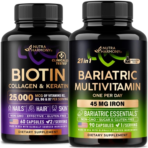 [BRSREZQRCIBAY2T4] Biotin, Collagen, Keratin & Bariatric Multivitamin Capsules