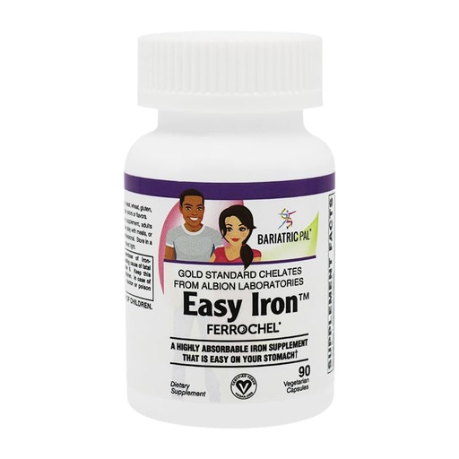 [BRSWYHDRC4PB43TO] Easy Iron 25mg Capsules by BariatricPal - Highly Absorbable & Easy On Your Stomach! (90ct)