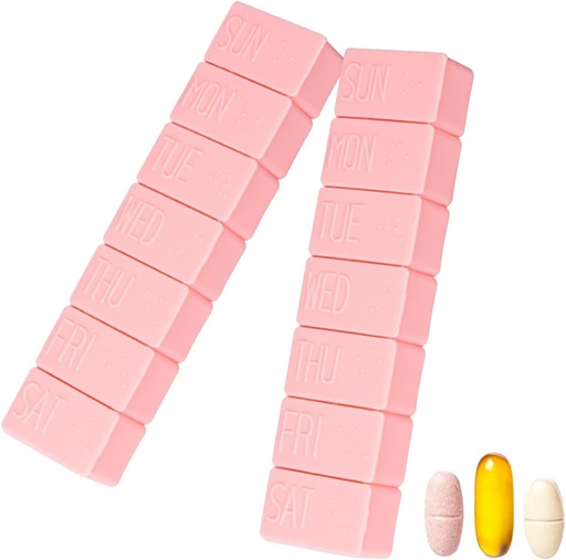 [BRSWYGITCMDRG3LX] Sanderala 2Pack Weekly Pill Organizer, Extra Large 7 Days Pill Cases, Daily Pill Box for Fish Oil, Calcium Tablets Supplements and Other Vitamin Pills
