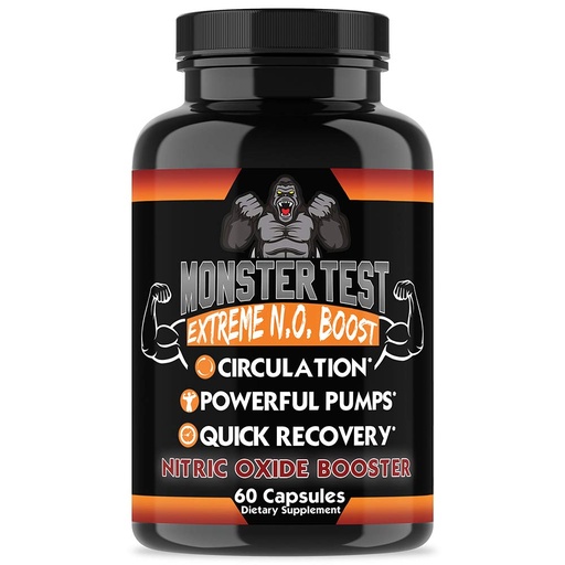 [BRSWGBQDOICBMC3X] Angry Supplements Monster Test NO Capsules, Extreme N.O Booster, Quick Recovery & Energy (1-Bottle, 60ct)