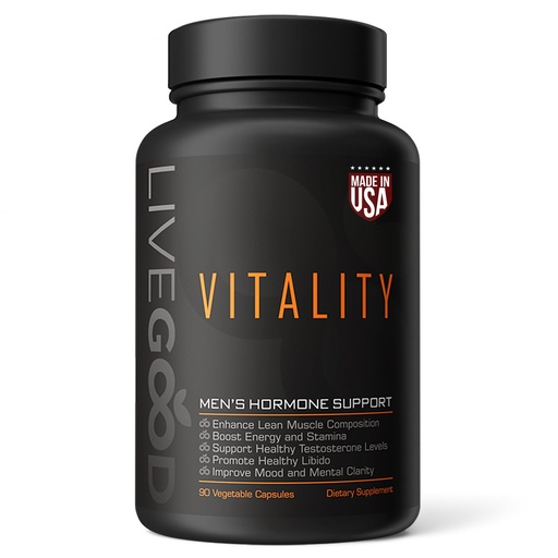 [BRSRACAOO4PBY333] LIVEGOOD Vitality Men’s Support, Natural Men’s Supplement with Adaptogenic Herbs for Energy, Mood, Stamina and Endurance, Daily Vitality Formula for Performance and Wellness (60 Capsules)