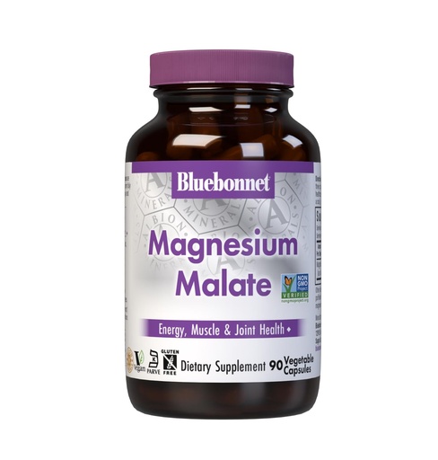 [BRSROAT3DICQAYDX] Bluebonnet Nutrition Magnesium Malate Vegetable Capsules - Supports Energy, Muscle & Joint Health - Non-GMO, Vegan, Kosher Certified, Gluten-Free, 90 Count