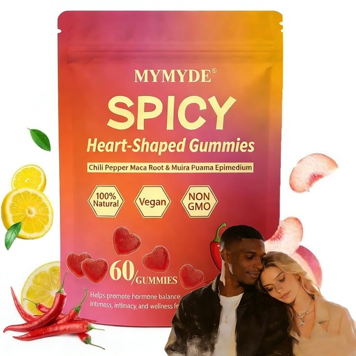 [BRSRGHY2O4NGCH33] Spicy Square Gummies - Hot Peach Gummy with Chili Pepper, Muira Puama, Chili Pepper, Maca & Epimedium – Plant-Based Daily Wellness Support for Calm, Balance and Relaxation – Vegan, Non-GMO (1)