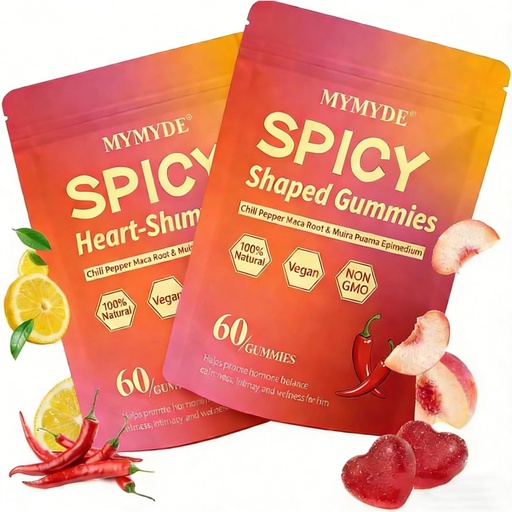 [BRSRGGQ3DF7AM3DD] Spicy Square Gummy - Hot Peach Gummy with Chili Pepper, Muira Puama, Chili Pepper, Maca & Epimedium – Plant-Based Daily Wellness Support for Calm, Balance and Relaxation – Vegan, Non-GMO (2)
