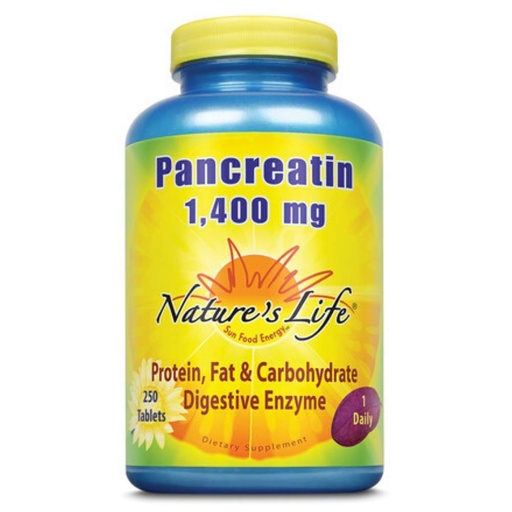 [BRSWIYTYCUPRQFLM] Nature's Life Pancreatin 4X Strength | 250 ct