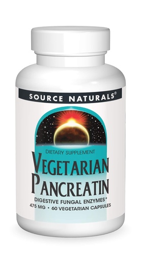 [BRSWIYQHBB6B6GTM] Source Naturals Vegetarian Pancreatin, Comprehensive Digestive Enzymes from Plants, 475mg - 60 Capsules