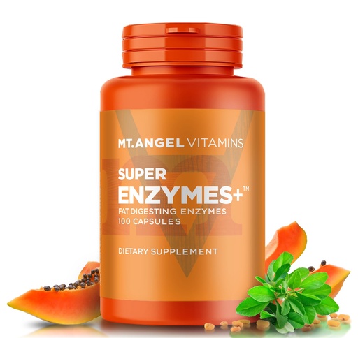 [BRSWI2YFDMCBGFDA] Mt. Angel Vitamins - Super Enzymes +, Fat Digesting Enzymes (100 Capsules)