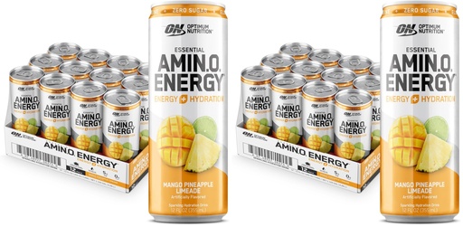 [BRSRGGQNO4HGYAAZ] Optimum Nutrition Amino Energy Sparkling Hydration Drink,Electrolytes,Caffeine,Amino Acids,BCAAs,Sugar Free,Mango Pineapple Limeade,12 Fl Oz,(Packaging May Vary),12 Count (Pack of 2)