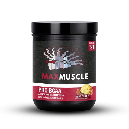 [BRSRGYA5BN4GG3LD] Max Muscle Pro BCAA, Aminos for The Relentless, 7G BCAA, Post Workout Muscle Recovery (Fruit Punch)