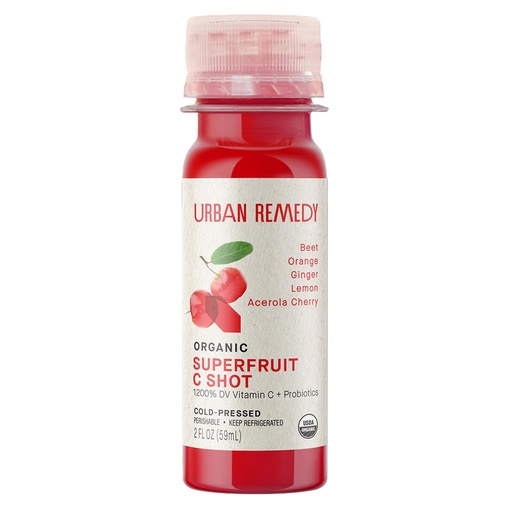 [BRSW2ZA6CFYGAFLJ] Urban Remedy Organic Superfruit C Shot – Acerola Cherry & Probiotics Blend for Immune & Digestive Support. Cold-Pressed Beet, Orange & Ginger Juice. Gluten-Free, Dairy-Free, Non-GMO, 2 fl oz