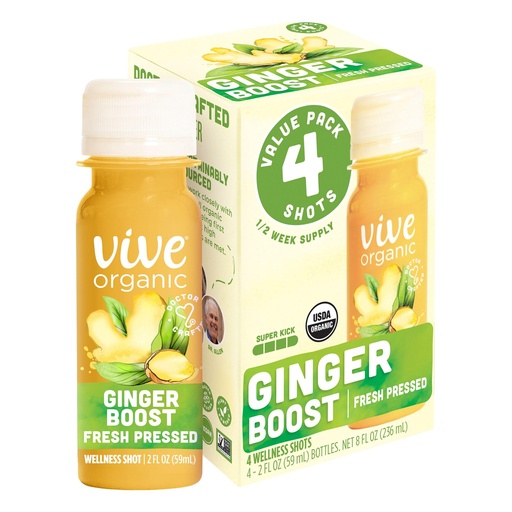 [BRSROZIRO56ROGY6] Vive Organic Organic Ginger Boost Shot 4pk, 2 FZ