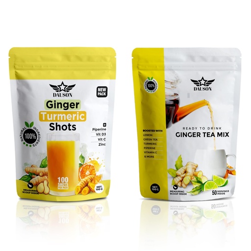 [BRSRGYIFCQBA4GQ4] Ginger Turmeric Wellness Powder – 100 Servings – Blend with Piperine, Lemon, Licorice, Decaf Green Tea, Vitamin C, D3 & Zinc | Caffeine-Free, Vegan, Gut-Friendly Herbal Tea & Daily Shot Mix