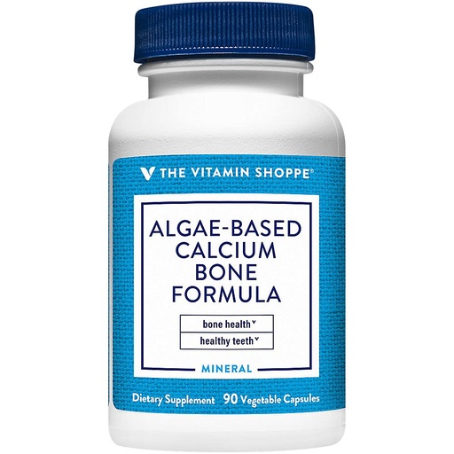 [BRSWKHDQBIGRYE3Z] The Vitamin Shoppe Plant-Based Algae Calcium - Bone Health Formula | with Magnesium D3 K2 | 90 Veggie Caps | Vegan Whole Food