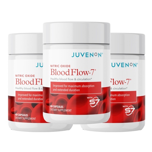 [BRSROHALB4IWA3LV] Juvenon BloodFlow-7 Nitric Oxide Supplements for Men & Women - Natural Nitric Oxide Booster with Nitrosigine® + S7® - Blood Flow & Circulation Support (3-Pack)