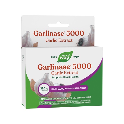 [BRSWIY32BQMBO3LY] Nature's Way Garlinase 5000, Garlic Extract, Supports Heart Health*, Odorless Garlic Supplements, Vegan, 100 Tablets