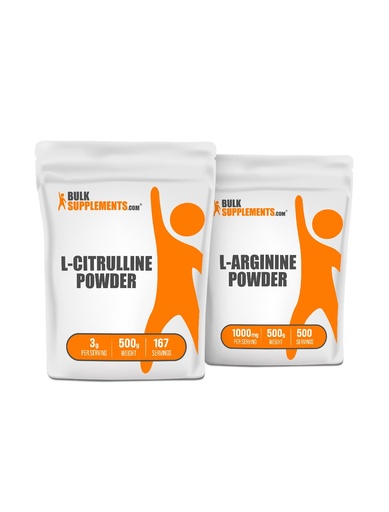 [BRSRAZYCBF5QKFDU] BulkSupplements L-Citrulline 500g + L-Arginine 500g Bundle