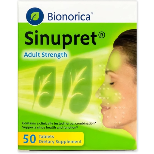 [BRSWIYQQAJ5WGGD2] Bionorica Adult Strength Sinupret Sinus + Immune Support 50 Tabs