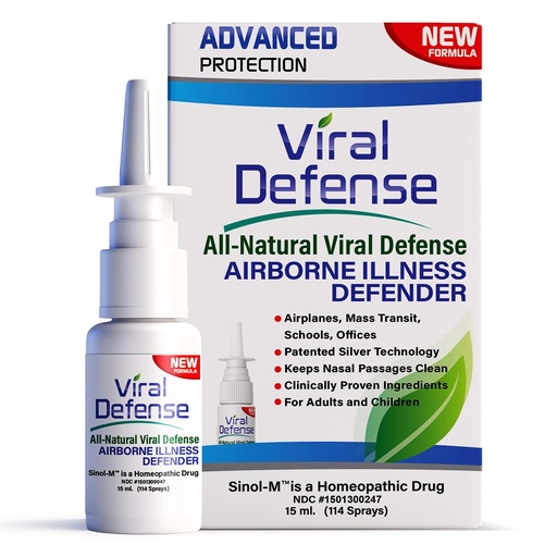[BRSWIYAQDMIQKET2] Sinol Viral Defense Nasal Spray - Defend Against Airborne Germs and Viruses - Iodine Nasal Spray, Colloidal Silver, Vitamin C to Boost Immunity - for Work, Travel, Indoor Gatherings - 114 Sprays