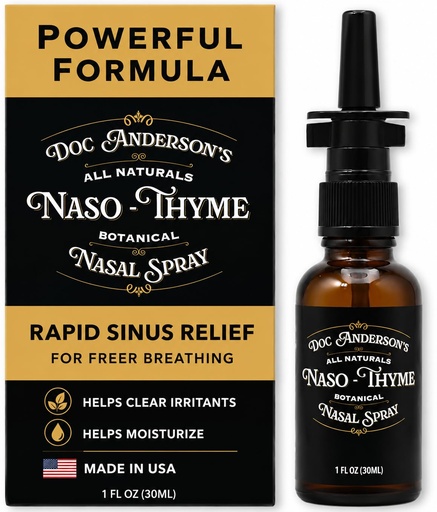 [BRSRAEIYPIJWAD37] Doc Anderson's Botanical Nasal Spray – Natural Sinus Relief with Aloe & Thyme for Clearer Breathing, Helps Clear Irritants, and Helps Moisturize, Made in USA (1 Pack)