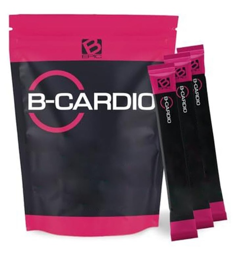 [BRSROAL3AAIGCA3L] B-Epic B-CARDIO Health Support Supplement - Nitric Oxide Booster Infused with L-Arginine and L-Citrulline, Raspberry Health Drink for Enhanced Vitality - Includes 30 Powder Sticks for One-Month Supply