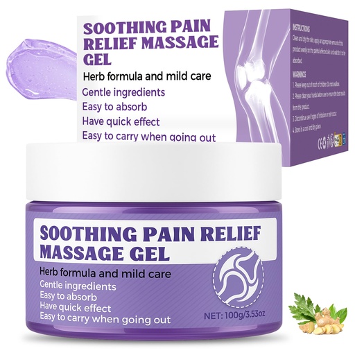 [BRSREAIFB4NAGD3G] Soothing Massage Gel (100g) - Joint Relief Purple Gel, Natural Ingredients Soothing Relief Cream, Fast-Absorbing Jointgel Cream for Soothing Joint, Shoulder, Knee, Back, Lumbar & Muscle Stiffness