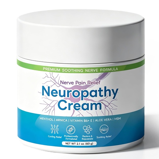 [BRSRGFANB4PRMGTD] Neuropathy Cream for Feet, Hands & Legs – Lightweight Daily Skin Care Cream with Menthol & Aloe Vera – Non-Greasy Hydrating (2.1 Fl Oz (Pack of 1))