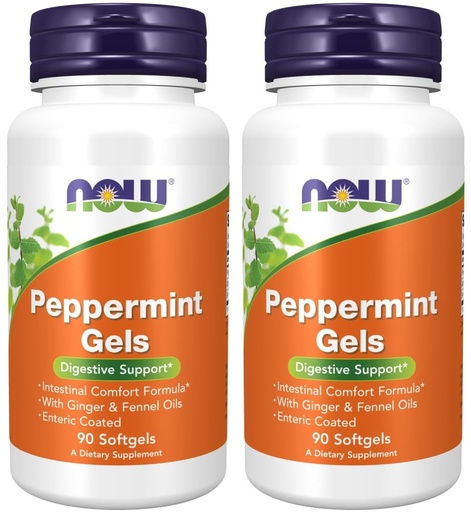 [BRSWIAICCUHACE3K] Now Foods Peppermint Gels with Ginger & Fennel Oils, 90 Softgels (Pack of 2)